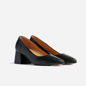 Nisolo Fiorela Go-To Mid Heel Black Pumps 8 or 8.5